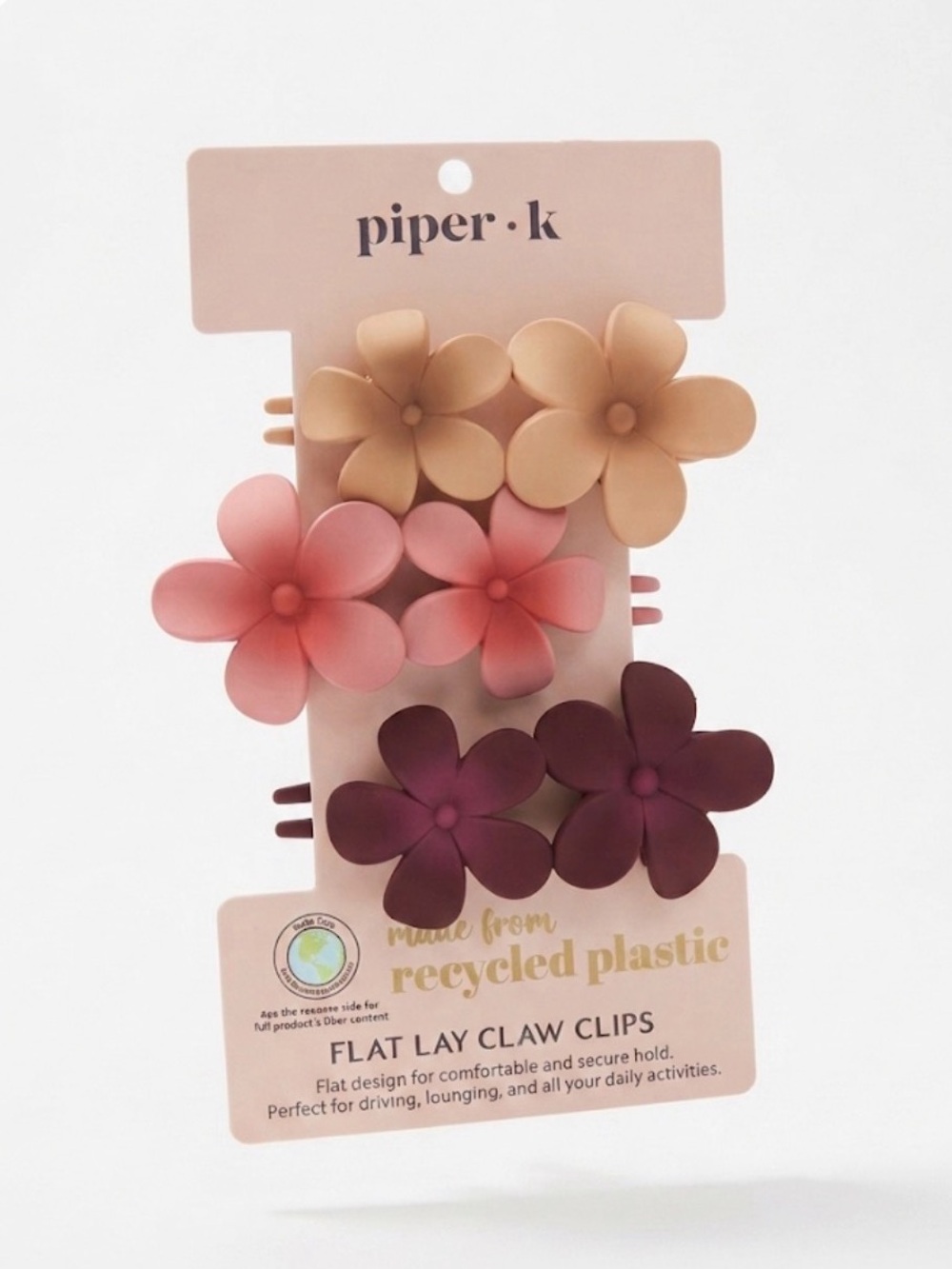 NWT ⚜️🌺⚜️ Piper K Floral Flat Lay Claw Clips Set of 2